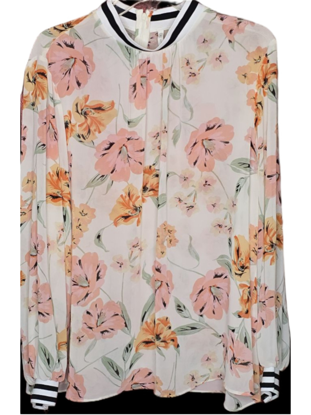 Women's Cato Floral Blouse Plus Size 18/20W White Orange